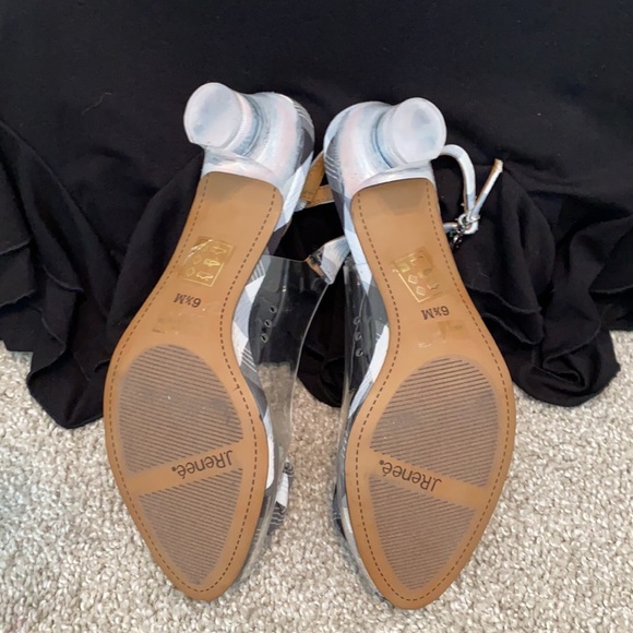 NWOT J. Renee’ sling back sz 6.5 blk/wh plaid. - Picture 7 of 7